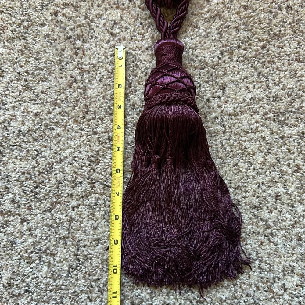 Large Burgundy Curtain Drapery Tieback Tassle